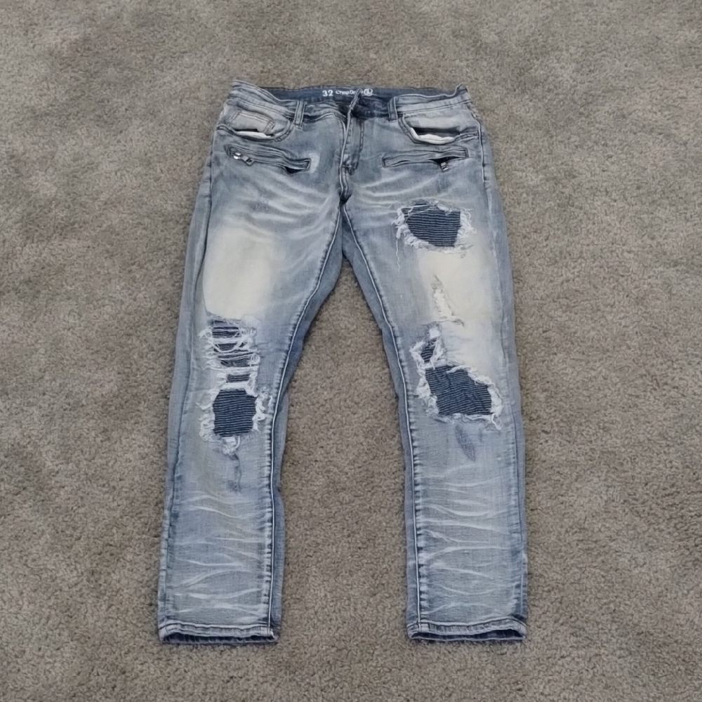 Distressed Light Blue Men's Jeans